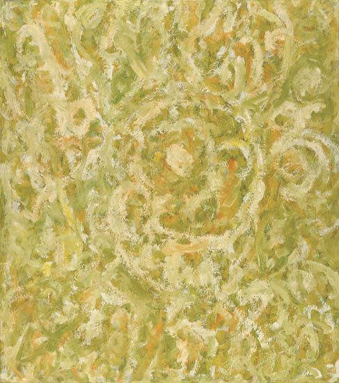BEAUFORD DELANEY (1901 - 1979) Untitled (Yellow, Green and White Abstraction).